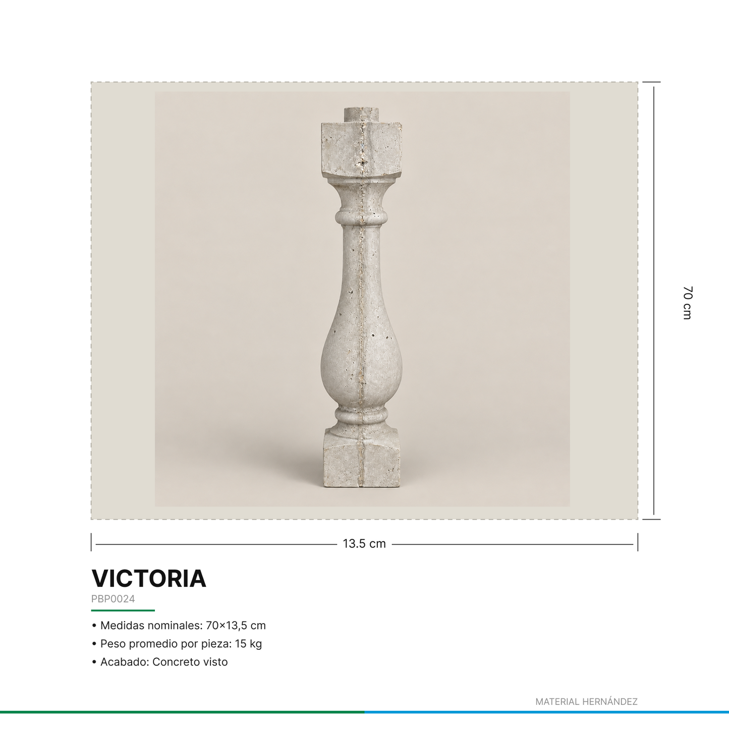 Balaustre Victoria en Concreto 70 cm